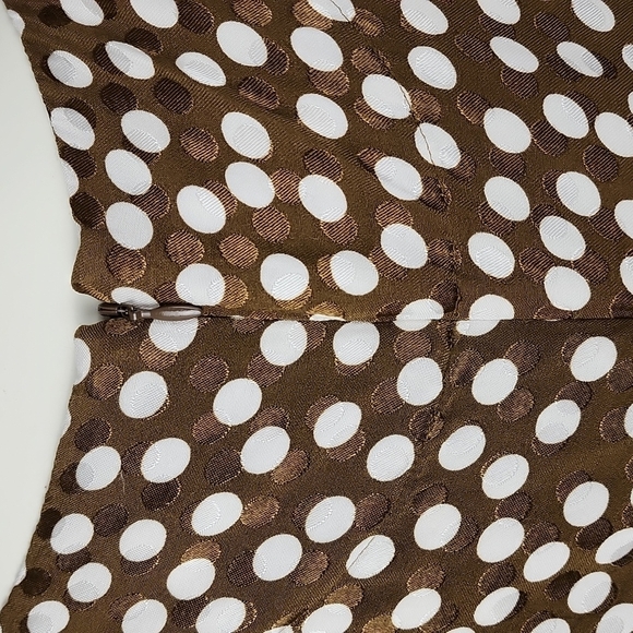 J. Crew Women's Jacquard Peplum Top Brown White Polka Dots Sleeveless Sz  10 - Picture 8 of 13